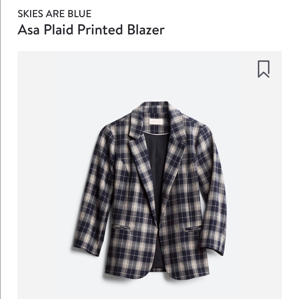Skies Are Blue - Plaid Printed Blazer